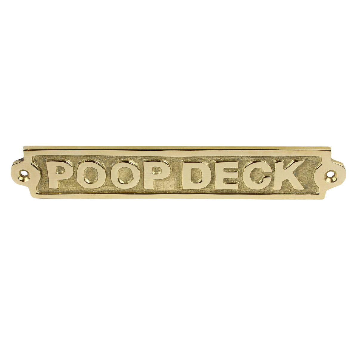 Polished Solid Brass Poop Deck Wall Decor Sign Nautical Beach House Door Plaque