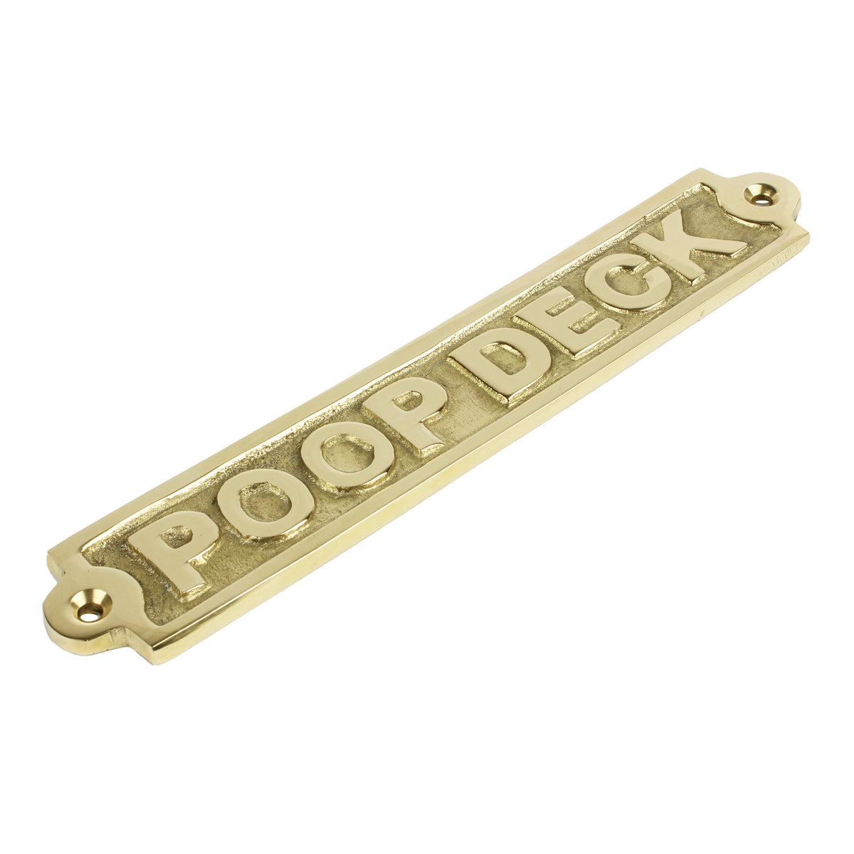 Polished Solid Brass Poop Deck Wall Decor Sign Nautical Beach House Door Plaque