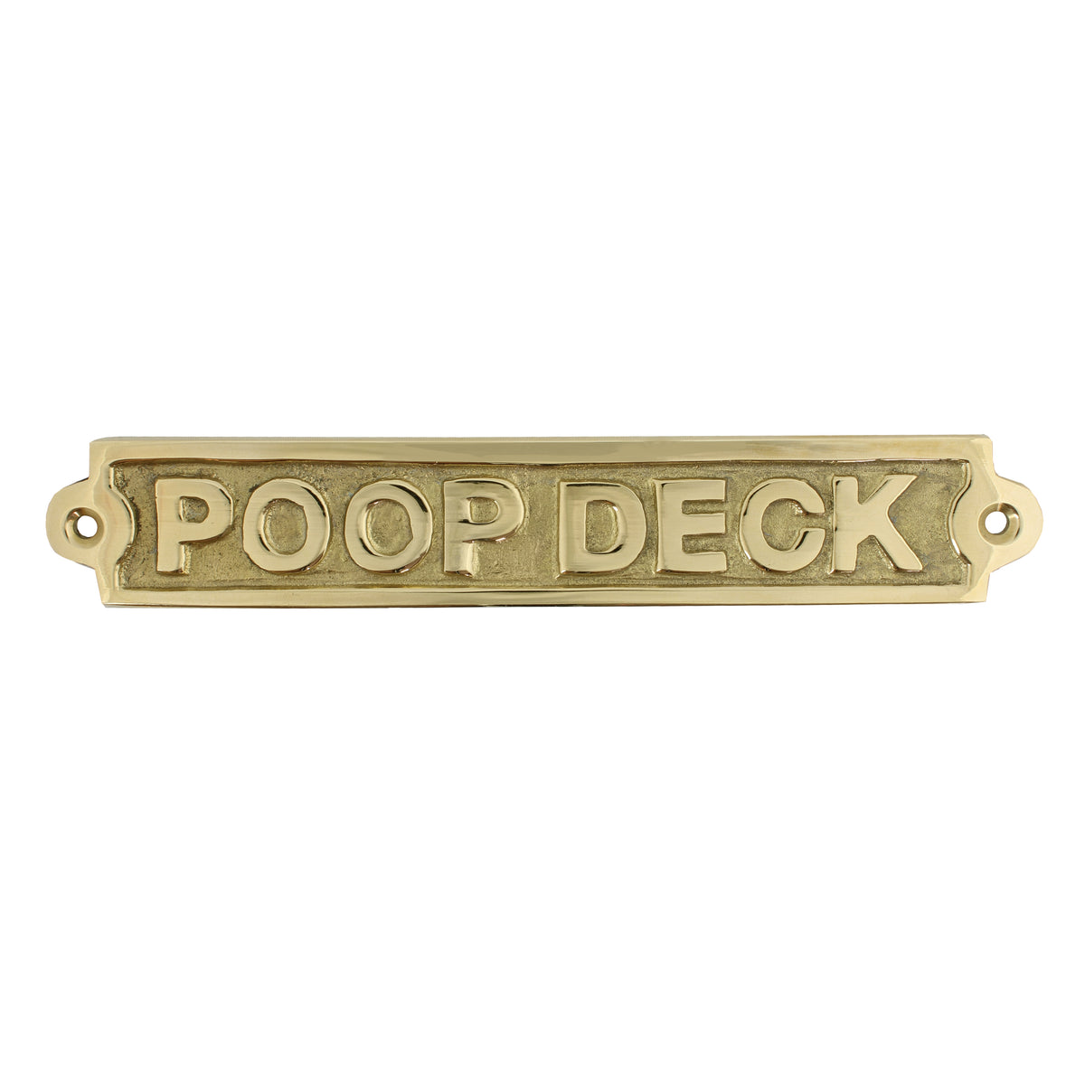 Polished Solid Brass Poop Deck Wall Decor Sign Nautical Beach House Door Plaque