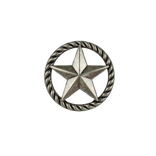 Antique Silver Texas Star Rope Round Drawer Knob Pull Cabinet Hardware 1.5 in