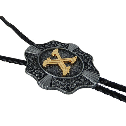 Initial Letter "X" Bolo Tie Western 38" Genuine  Leather Cord Detailed Tips