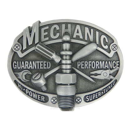 Mechanic Men's Belt Buckle Antique Silver Fits up to 1.5" Belt Width