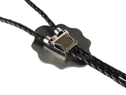 Initial Letter "Q" Bolo Tie Western 38" Genuine Leather Cord Detailed Tips