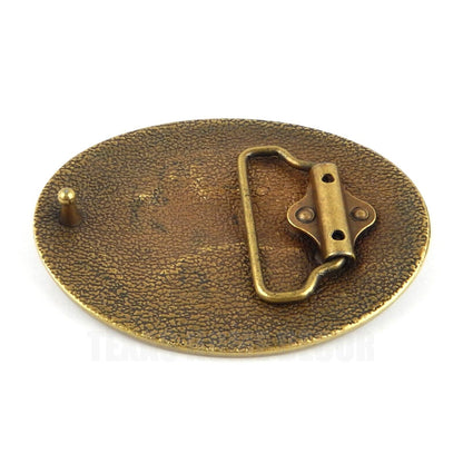 Elk Deer American Flag Belt Buckle USA Hunter Antique Bronze Fits 1.5" Belts