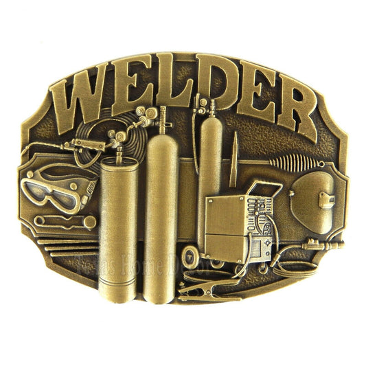 Welder Tradesman Belt Buckle Antique Bronze Fits 1.5" Belts