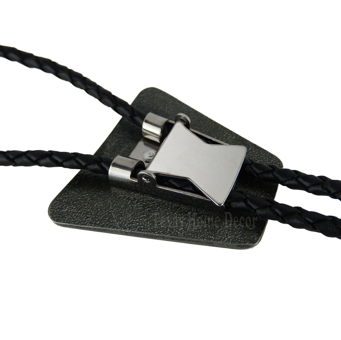 Southwestern Aztec Bolo Tie 38" Adjustable Leather Cord Antique Silver Tone