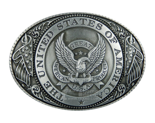 Men's United States of America Seal Belt Buckle USA American Pride Fit 1.5" Belt