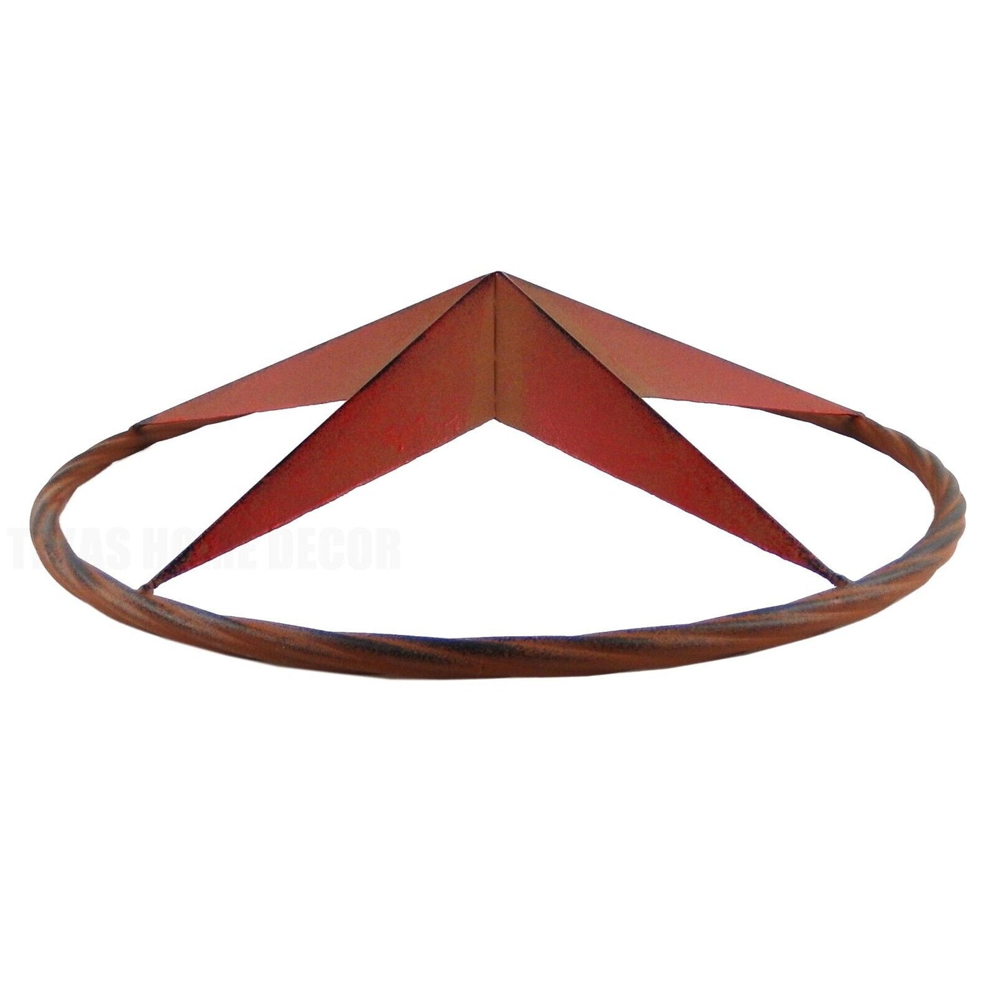 Metal Barn Star Circle Wall Decor Rust Red Orange Finish 16 inch