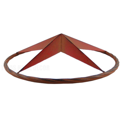 Metal Barn Star Circle Wall Decor Rust Red Orange Finish 16 inch