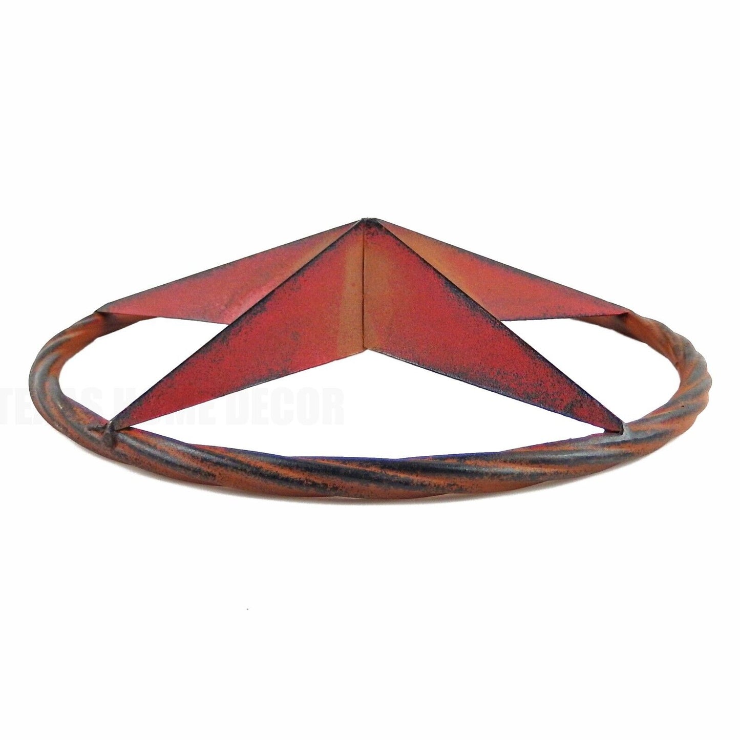 Metal Barn Star Circle Wall Decor Rust Red Orange Finish 12 inch