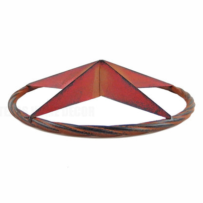 Metal Barn Star Circle Wall Decor Rust Red Orange Finish 12 inch