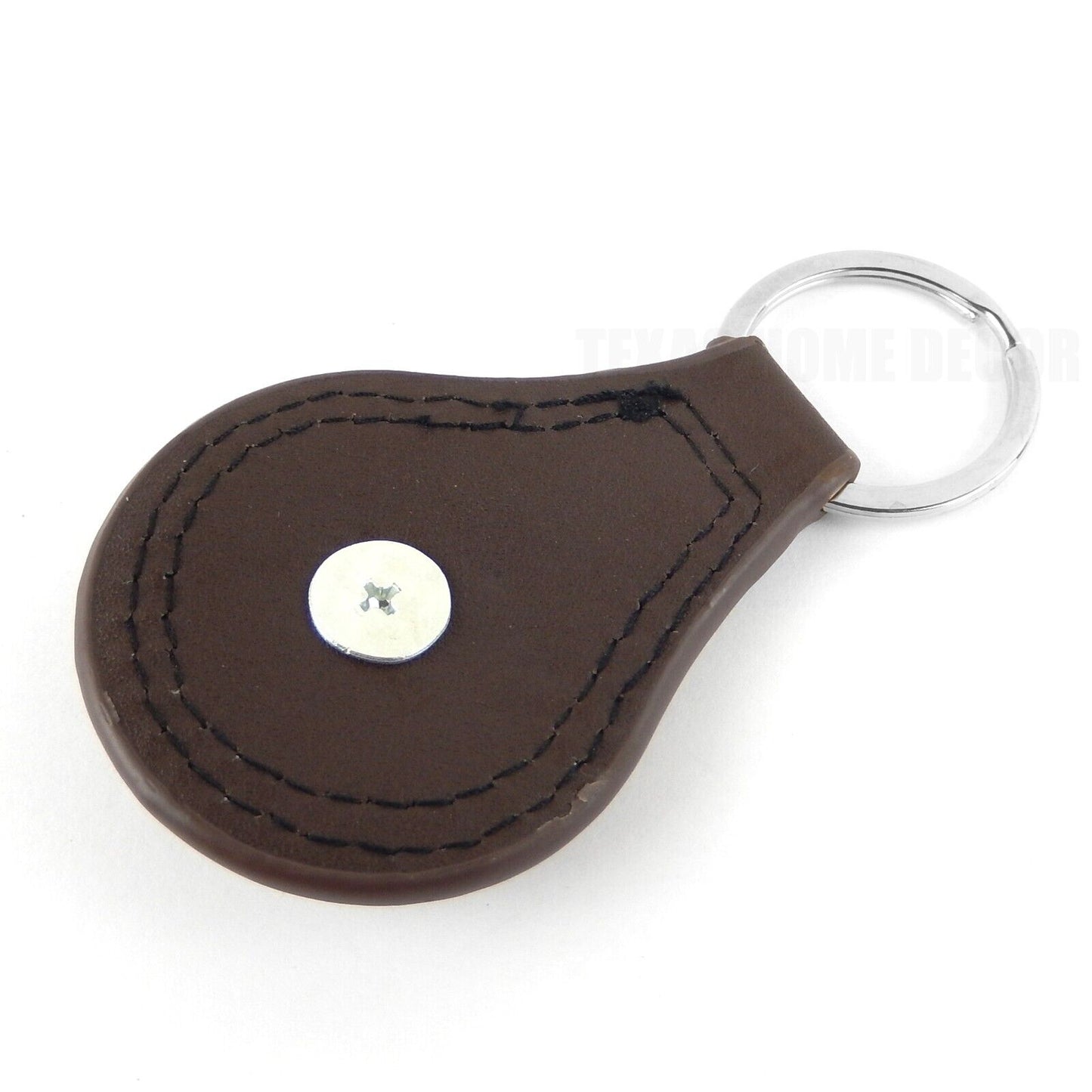 Brown Leather Keychain Copper The State of Texas Star Seal Concho