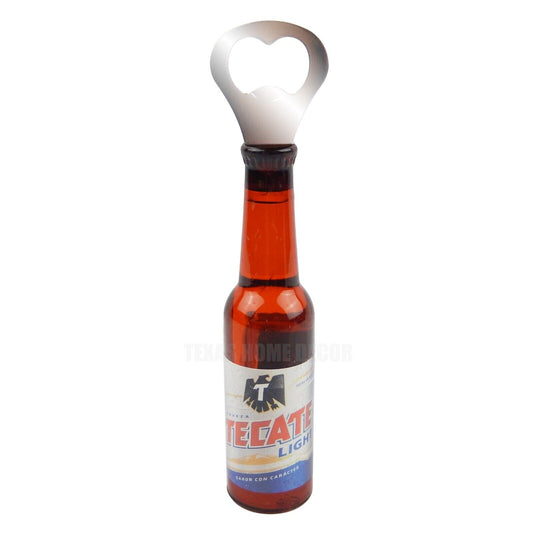 Large Tecate Beer Soda Bottle Opener Hand Held Liquid Filled Fridge Magnet