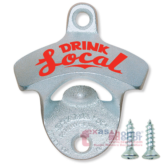 DRINK LOCAL Bottle Opener Starr X Wall Mounted Cast Iron Zinc Plated +Screws