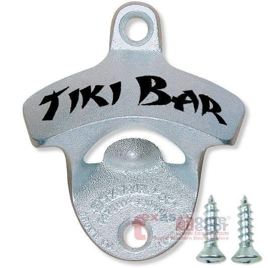 TIKI BAR Beer Bottle Opener Tropical Starr X Wall Mount Zinc Cast Iron w/Screws