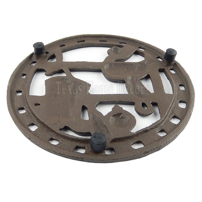 Boots Saddle Trivet Cast Iron Rustic Antique Style Western Hot Pot Plate Holder