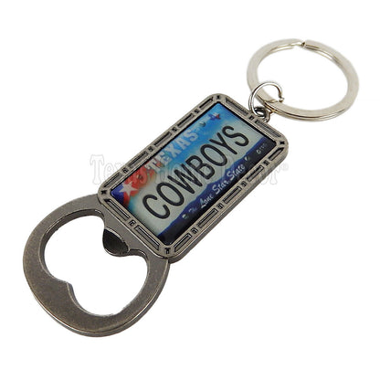Metal Dallas Cowboys Keychain Beer Bottle Opener Keyring License Plate Look
