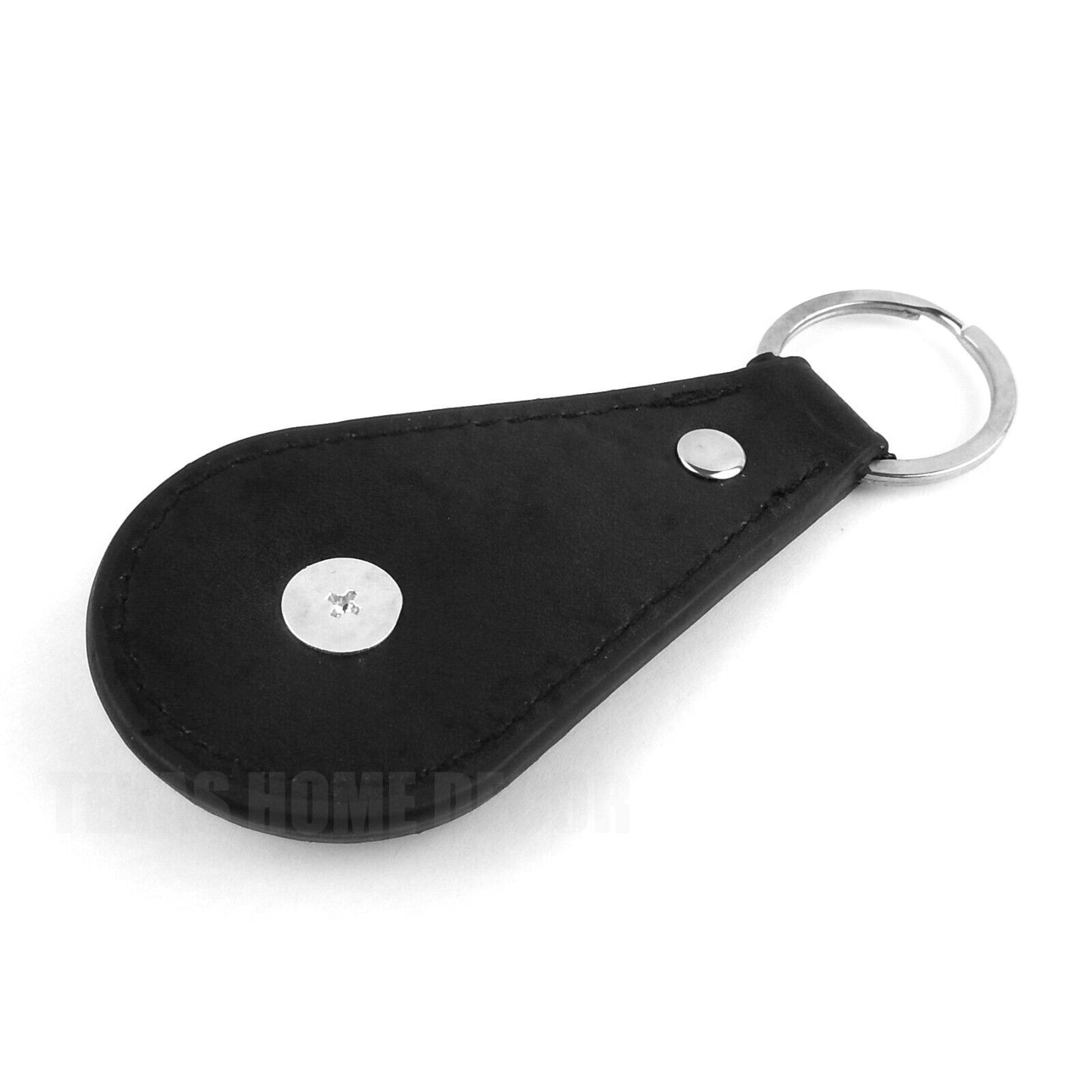 Black Leather Keychain Silver The State of Texas Seal Star Concho Western