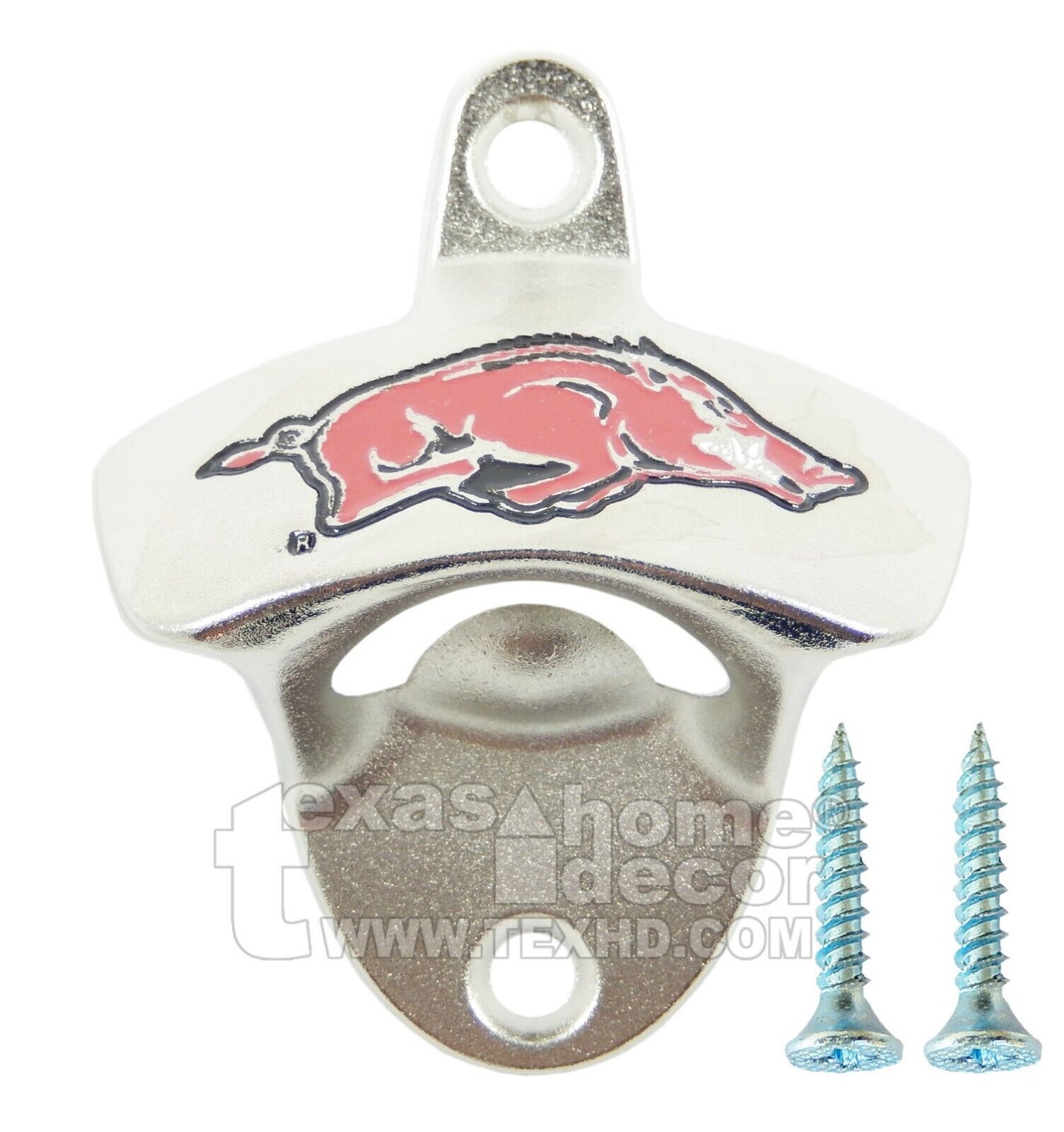 Arkansas Razorbacks Beer Bottle Opener Wall Mounted Zinc Alloy NCAA Licensed