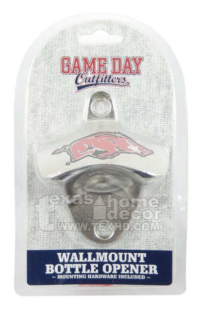 Arkansas Razorbacks Beer Bottle Opener Wall Mounted Zinc Alloy NCAA Licensed