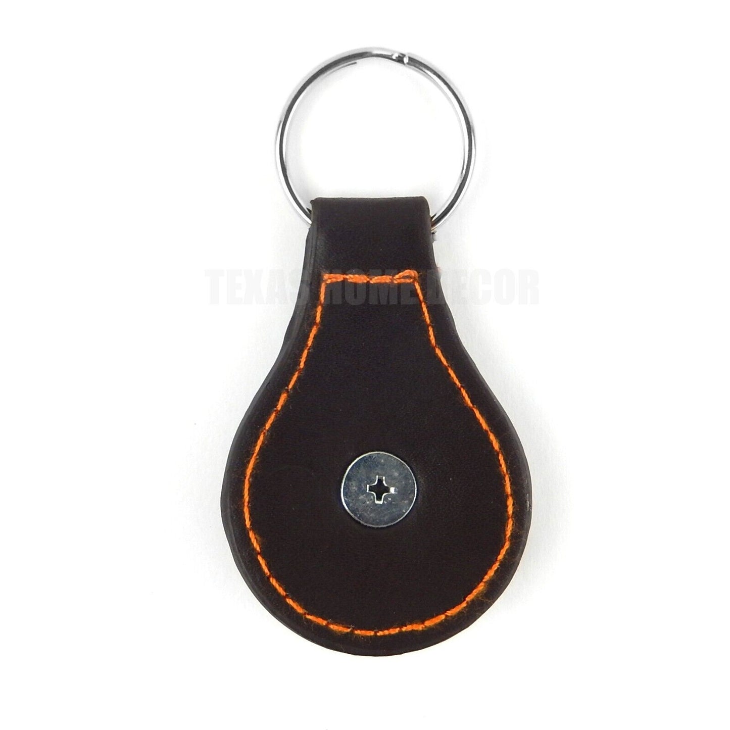 Brown Leather Keychain Texas Map Praying Cowboy Cross Horse Copper Concho