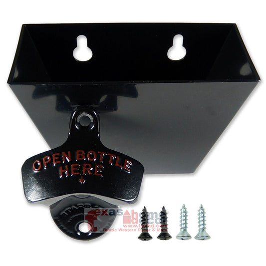 Black Open Bottle Here Beer Bottle Opener With Black Plastic Cap Catcher Starr X