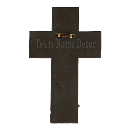 USA Flag Wall Cross Military Kneeling Soldier Rustic Weathered Finish Patriotic