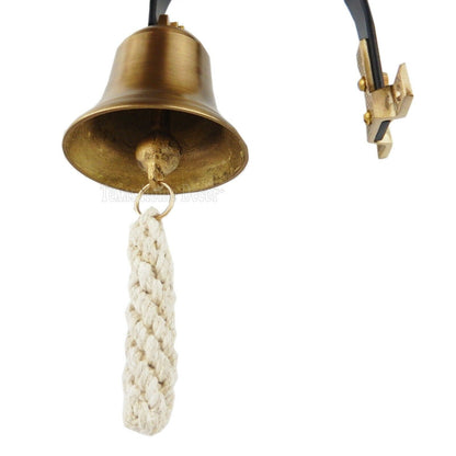 Brass Shopkeeper's Bell Antique Style Door Entry Dinner Bell Wall Mounted