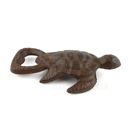 Cast Iron Sea Turtle Handheld Beer Soda Bottle Opener Rustic Nautical Bar Decor