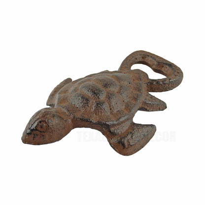 Cast Iron Sea Turtle Handheld Beer Soda Bottle Opener Rustic Nautical Bar Decor