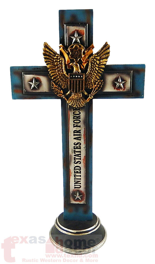 United States Air Force Standing Cross Military Stars Eagle Emblem 13 in Tall