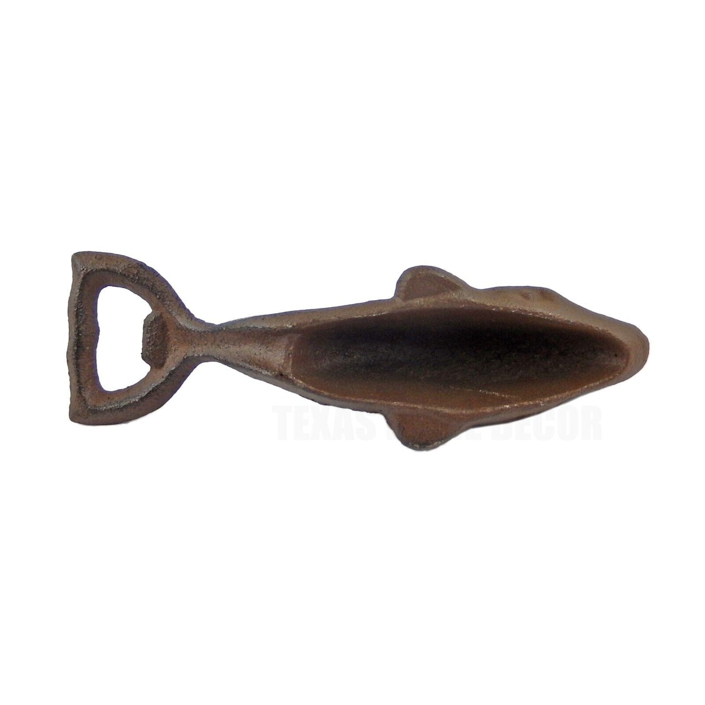 Cast Iron Whale Tail Beer Soda Bottle Opener Handheld Rustic Brown Heavy Duty