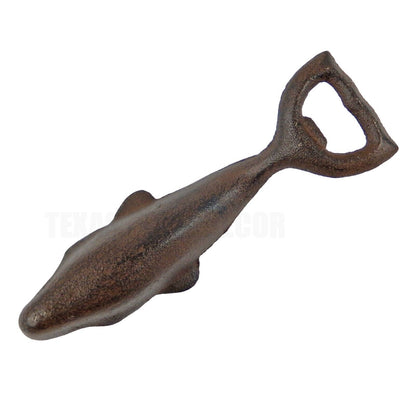 Cast Iron Whale Tail Beer Soda Bottle Opener Handheld Rustic Brown Heavy Duty