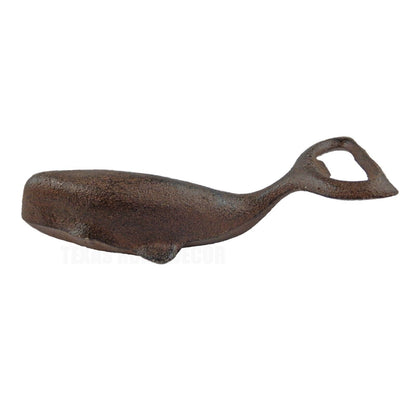 Cast Iron Whale Tail Beer Soda Bottle Opener Handheld Rustic Brown Heavy Duty