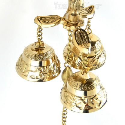 Brass Shopkeeper's Bell Wall Mounted Antique Style Door Entry Dinner Bell