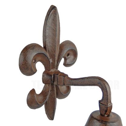 Fleur De Lis Dinner Bell Wall Mounted Rustic Cast Iron French Country Style