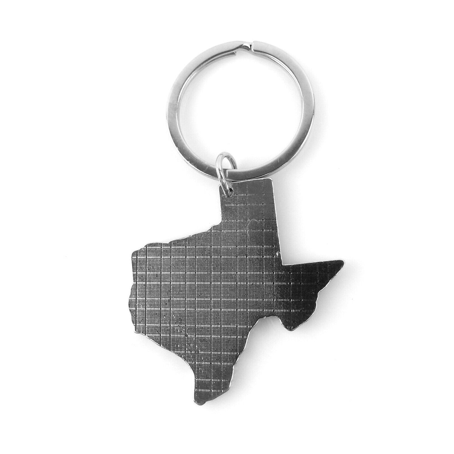 Metal Don't Mess With Texas Keychain Split Ring Map Outline Flag Colors