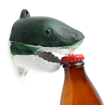 Shark Teeth Beer Bottle Opener Cast Iron Wall Mounted Nautical Beach House Decor