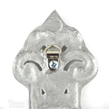 Fleur De Lis Silver Wall Cross Polished Aluminum Floral Flower Gift 12.5" Tall