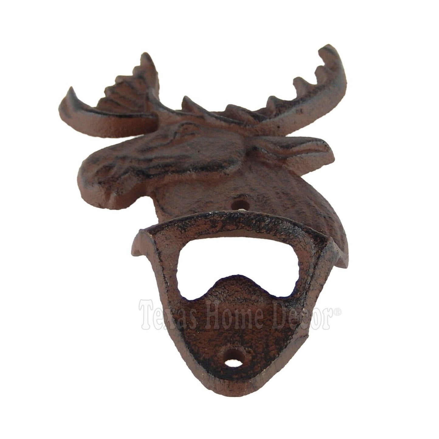 Moose Beer Bottle Opener Cast Iron Rustic Barn Cabin Lodge Decor Wall Mounted