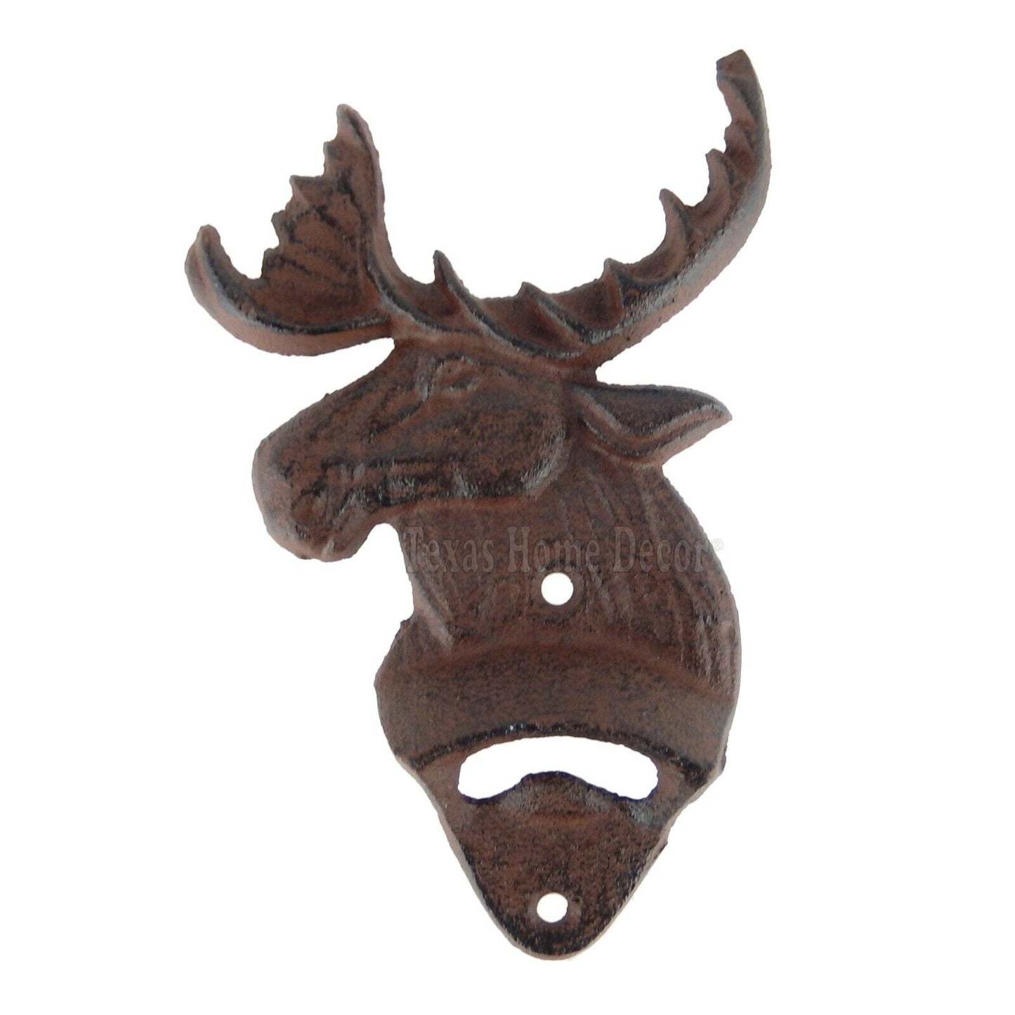 Moose Beer Bottle Opener Cast Iron Rustic Barn Cabin Lodge Decor Wall Mounted