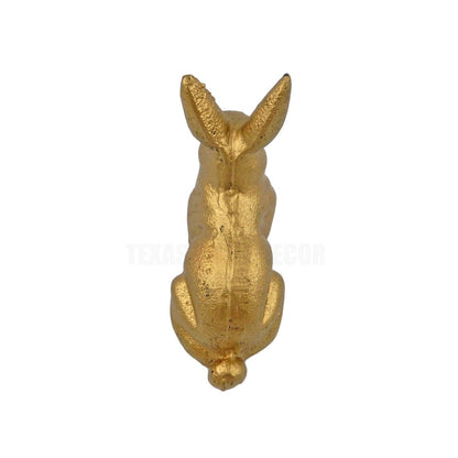 Gold Rabbit Easter Bunny Hare Figurine Statue Garden Porch Shelf Cast Iron