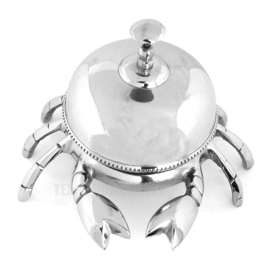 Large Crab Hotel Desk Bell Help Service Polished Aluminum Nautical Beach 6"