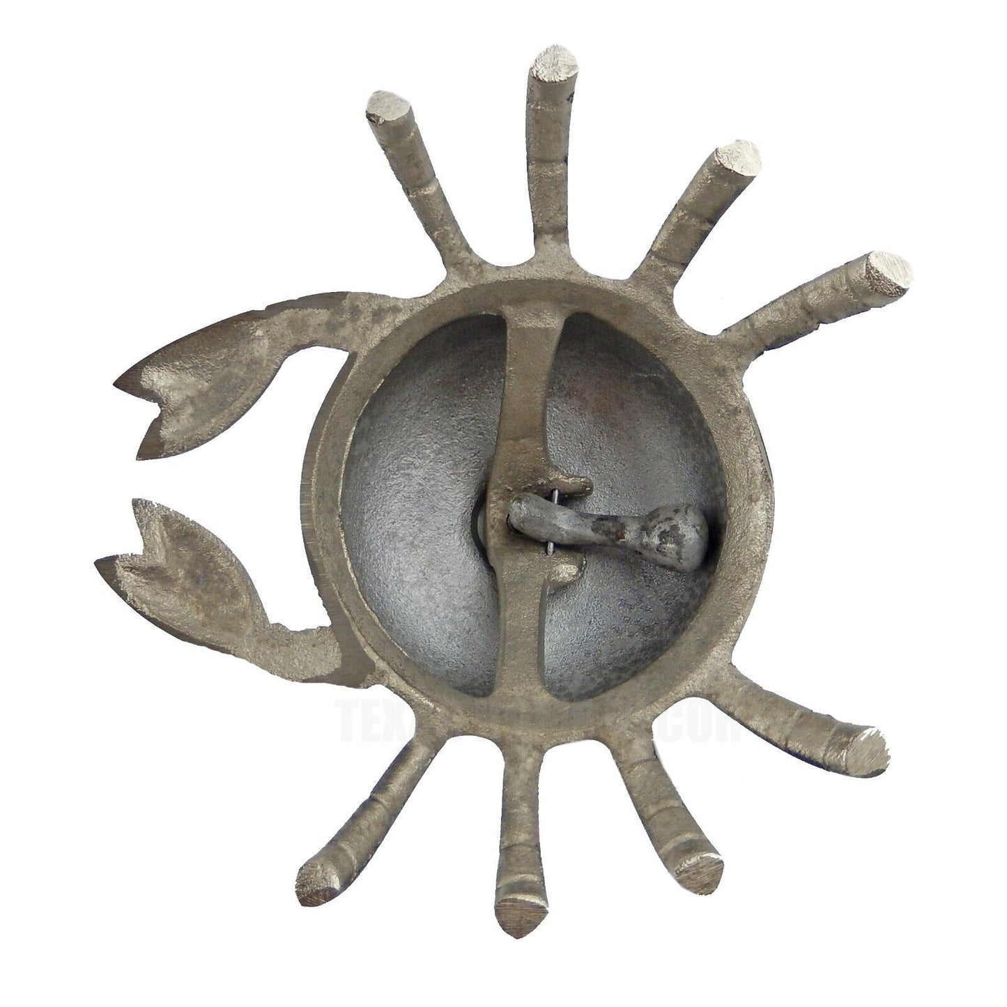Large Crab Hotel Desk Bell Help Service Polished Aluminum Nautical Beach 6"