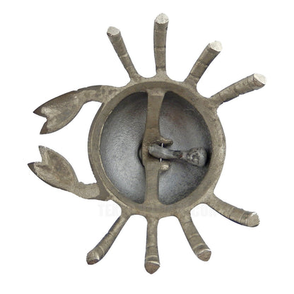Large Crab Hotel Desk Bell Help Service Polished Aluminum Nautical Beach 6"