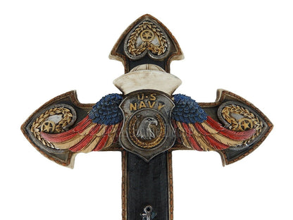 United States Navy Decorative Wall Cross Eagle Shield American Flag Wings