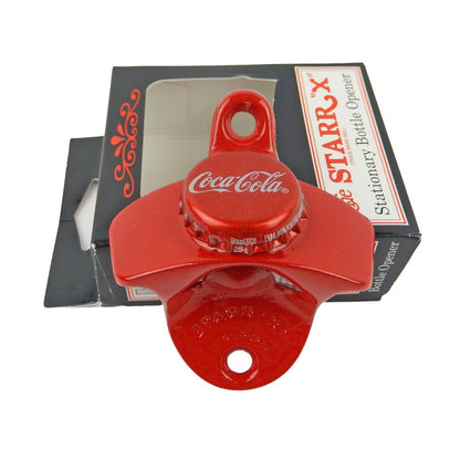 Red Coca-Cola Cap Beer Bottle Opener Wall Mounted Powder Coated Cast Iron