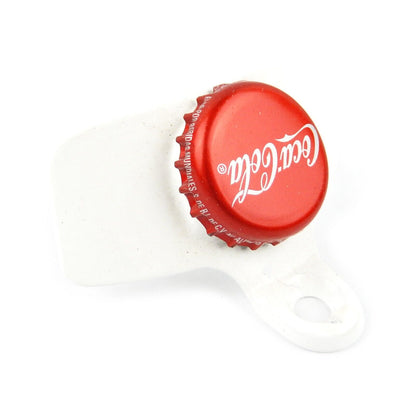 White Coca-Cola Cap Beer Bottle Opener Wall Mounted Powder Coated Cast Iron