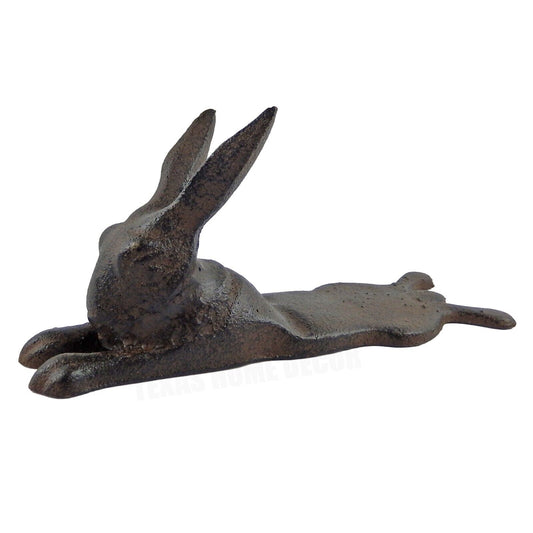 Cast Iron Bunny Rabbit Door Wedge Figurine Statue Rustic Garden Porch Decor