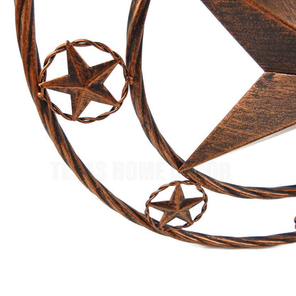 Metal Welcome Wall Star With Stars Ring Brushed Copper Finish 18 inch